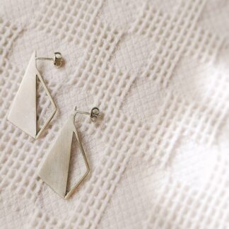 Geometric modern silver earrings
