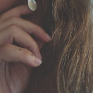 Round sterling silver geometric earrings
