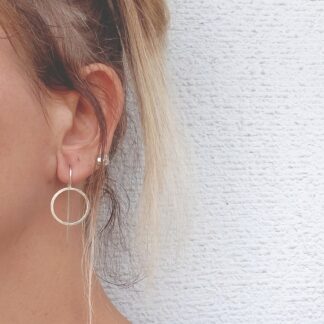 circle long earrings