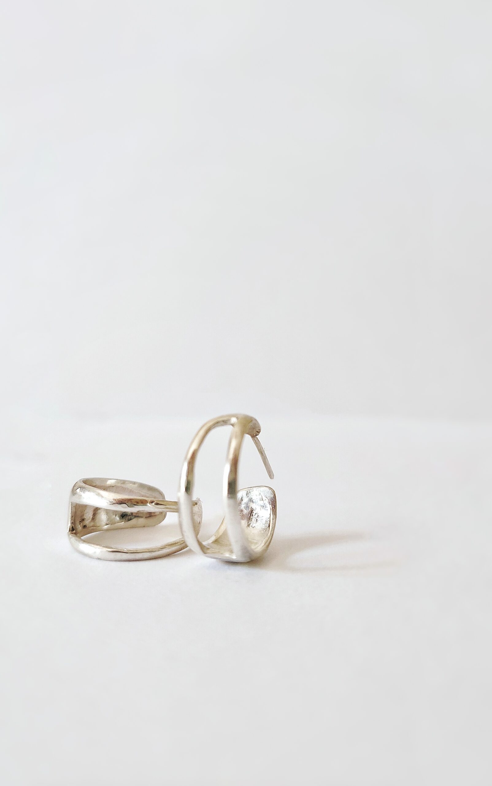 Silver chunky hoops - Image 3