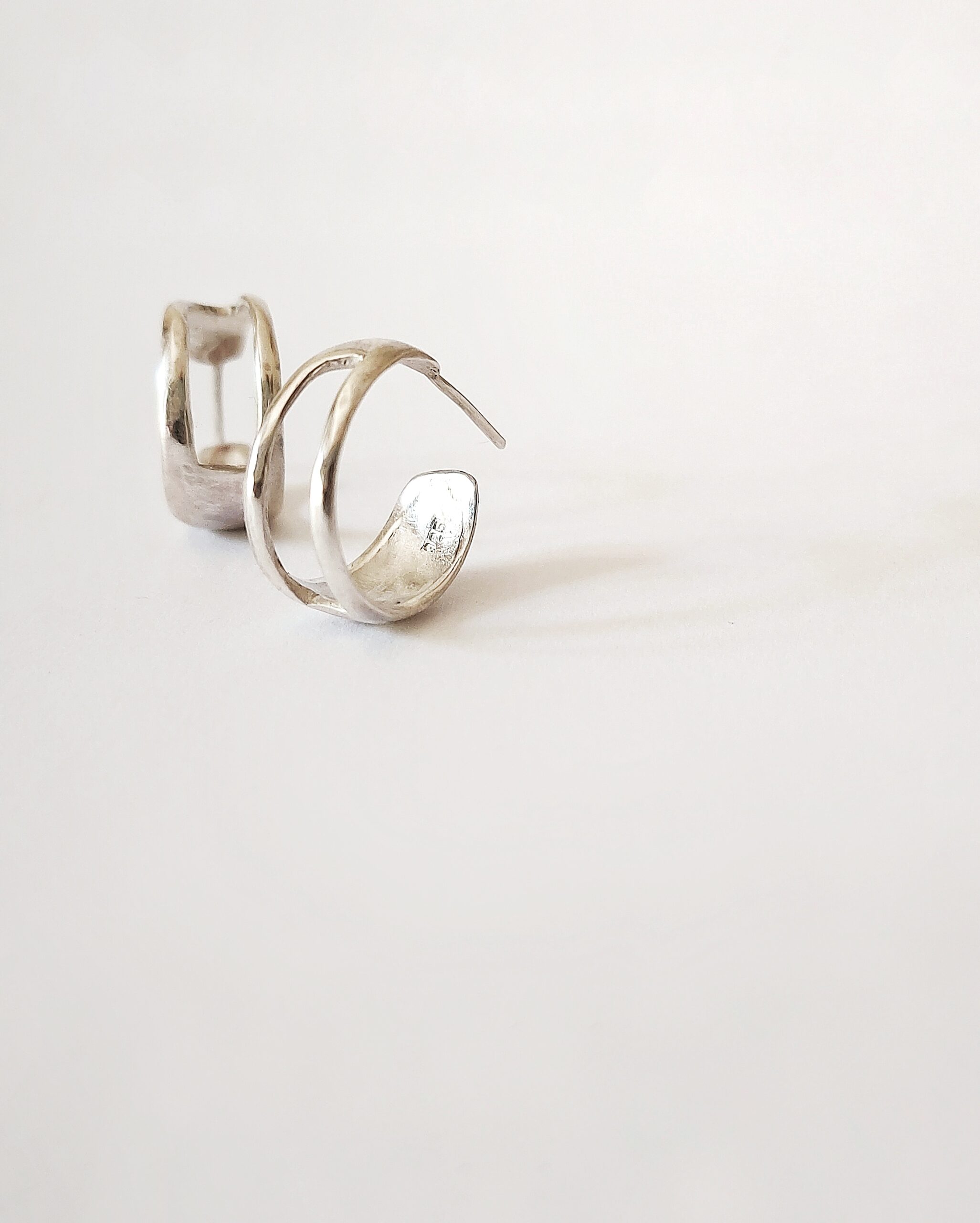Silver chunky hoops - Image 2