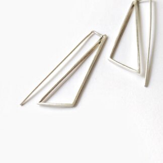 long glossy triangle earrings