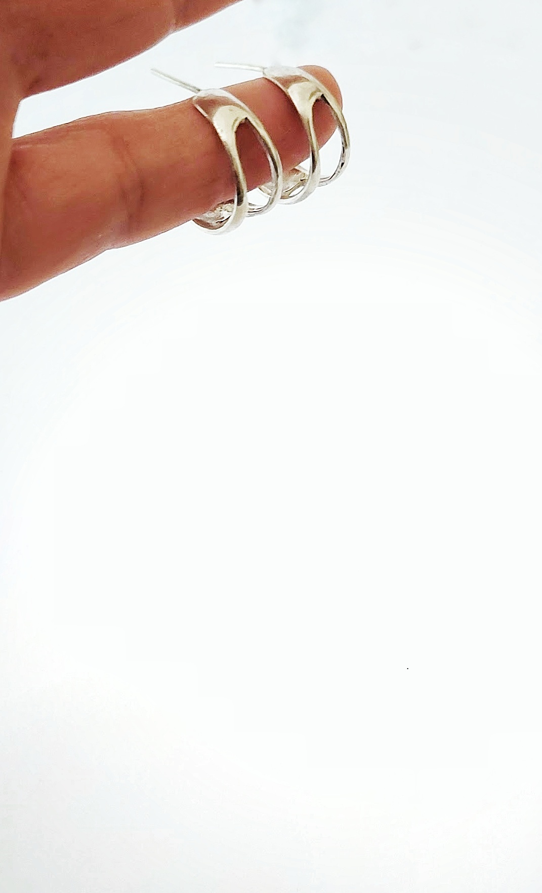 Silver chunky hoops - Image 6