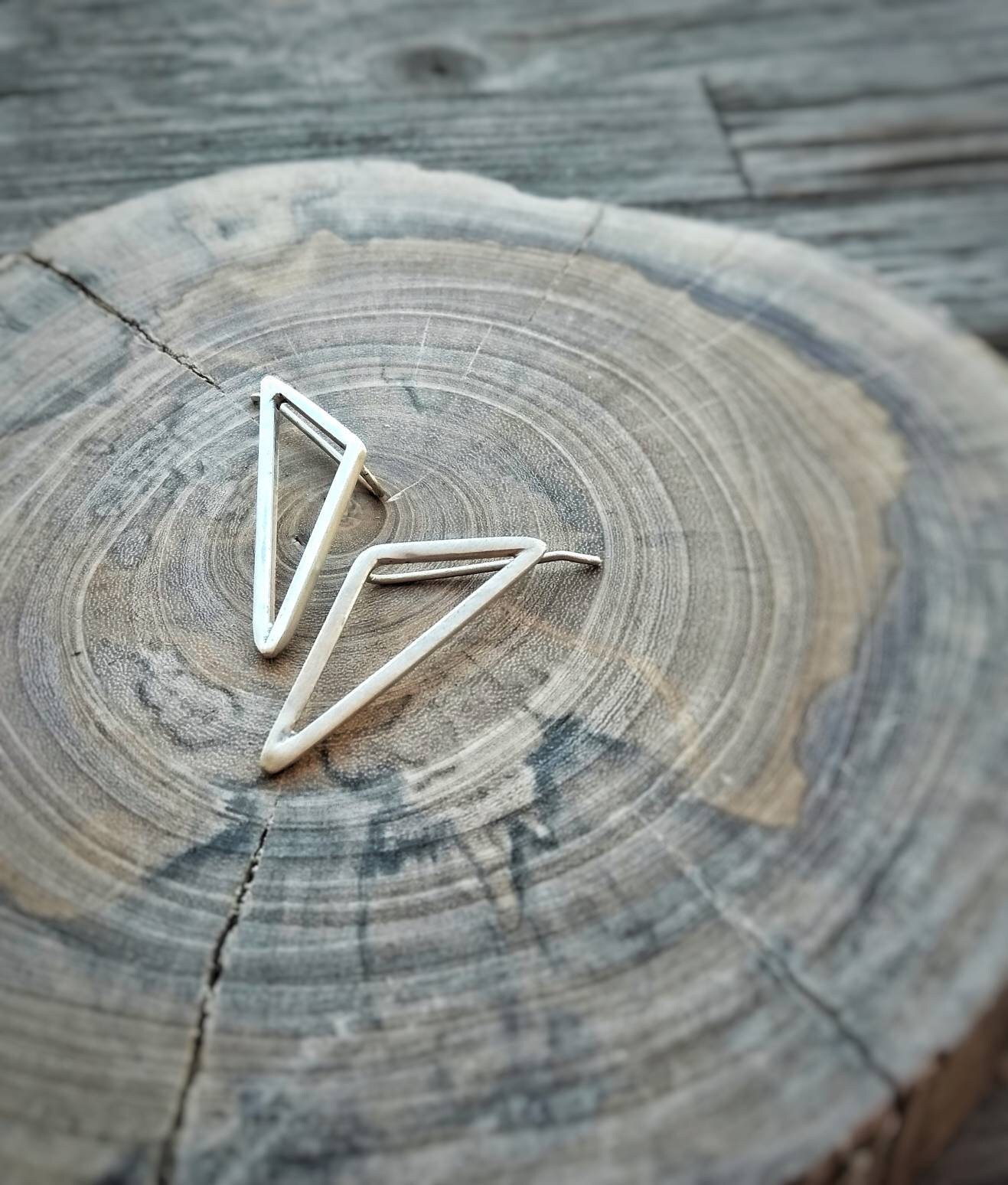Triangle silver earclimber - Image 4