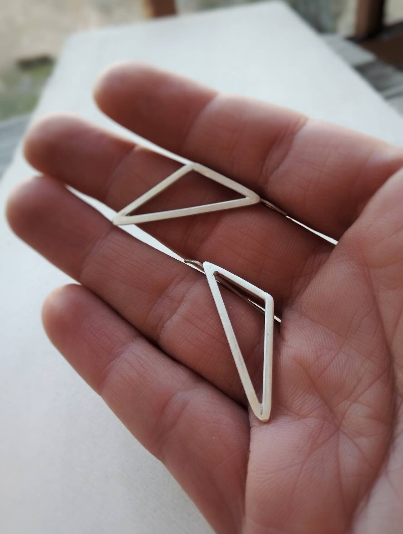 Triangle silver earclimber