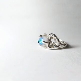 rainbow moonstone ring