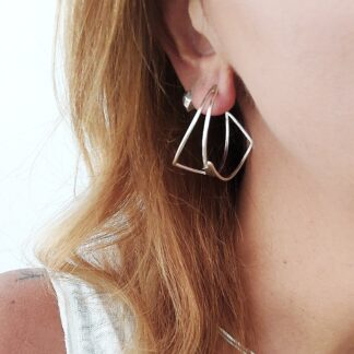 double triangle large hoops