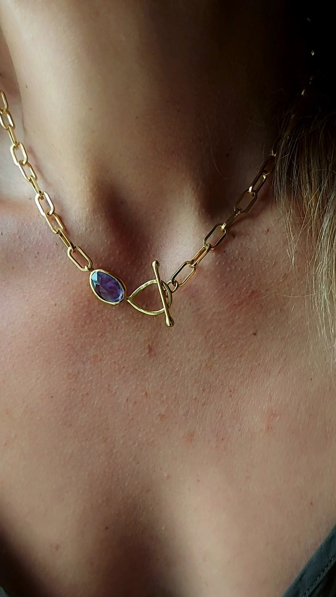 Amethyst Drop Necklace - Image 3