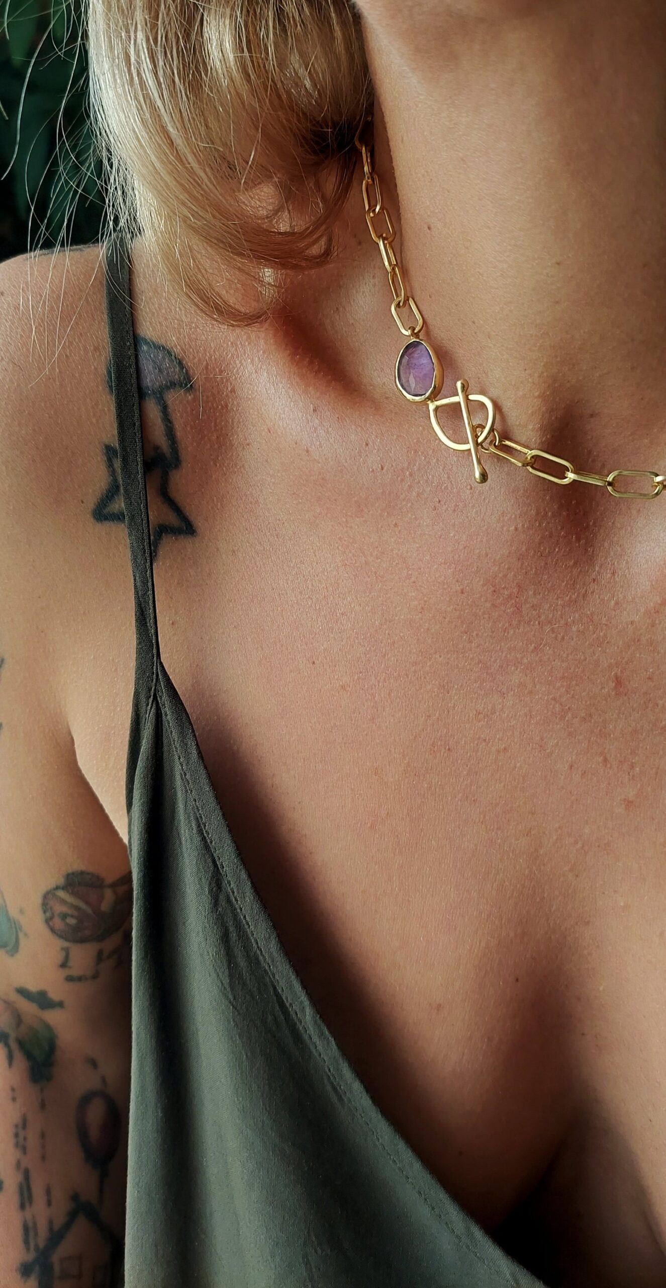 Amethyst Drop Necklace - Image 5