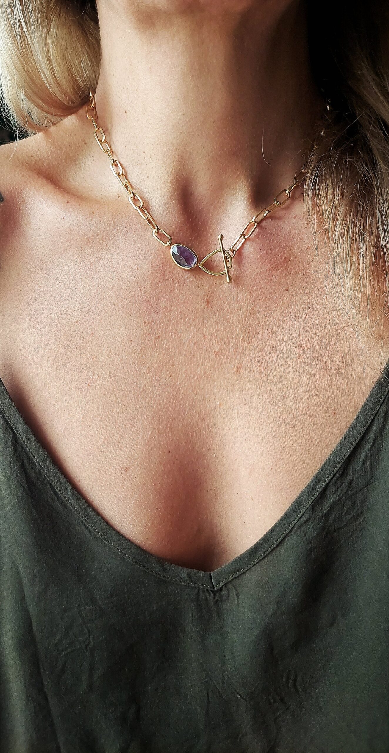 Amethyst Drop Necklace - Image 4