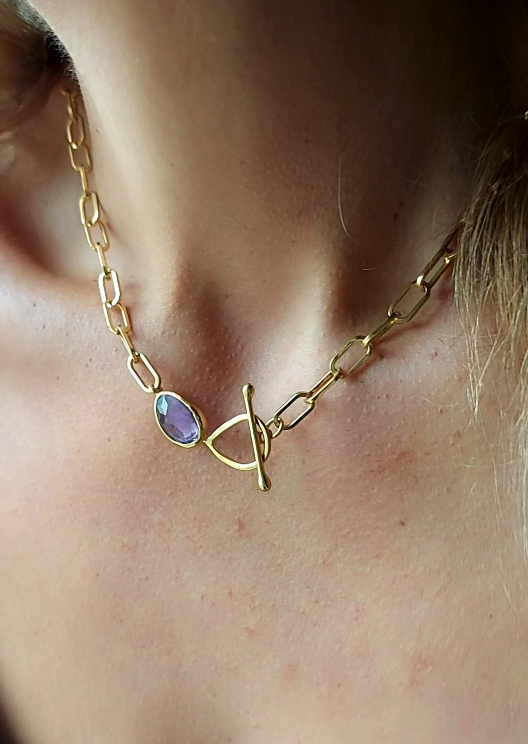 Amethyst Drop Necklace