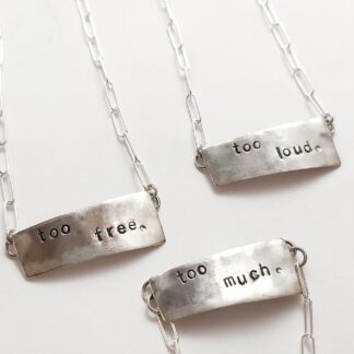 proud me necklace Personalized Hand Stamped Sterling Silver Necklace