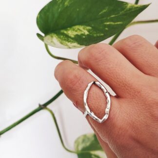Leaf silver ring