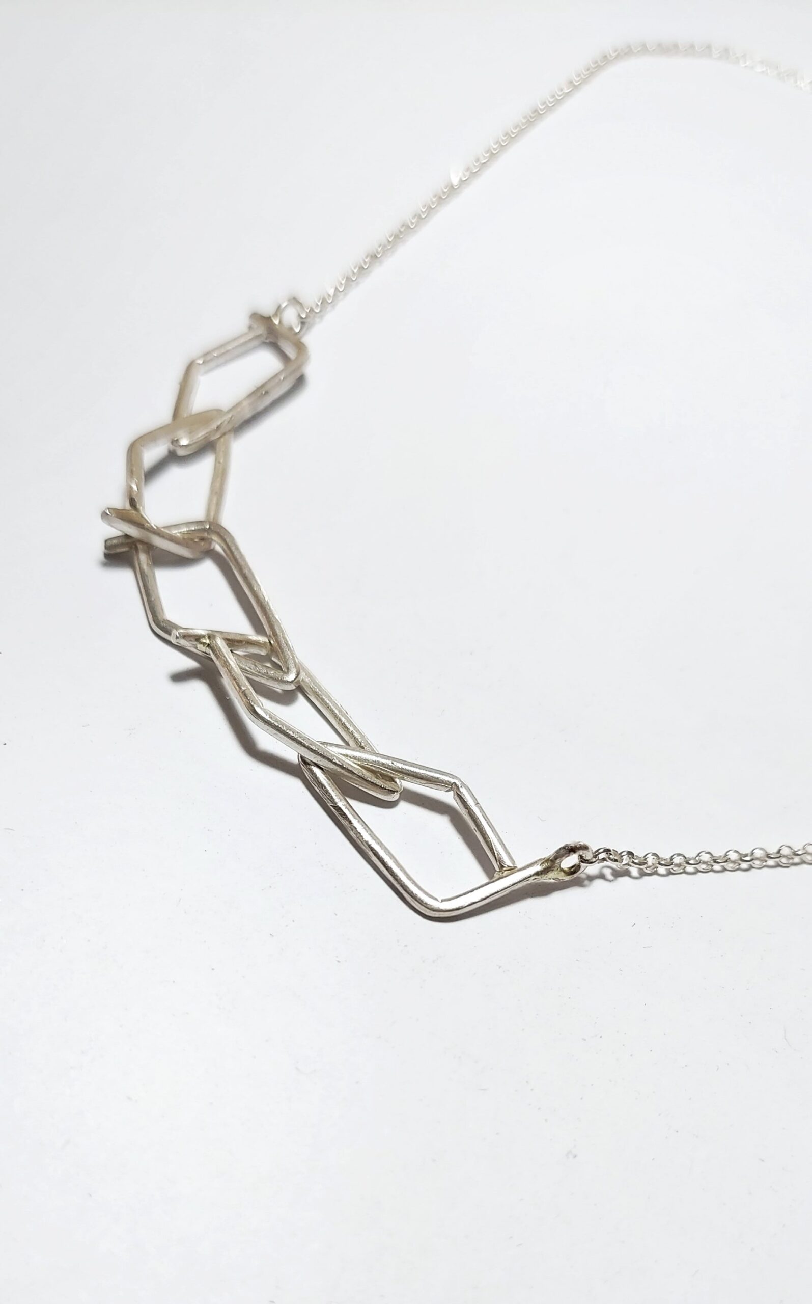 Geometric Sterling Silver Necklace | Handmade 925 Silver TRIBE - Image 4