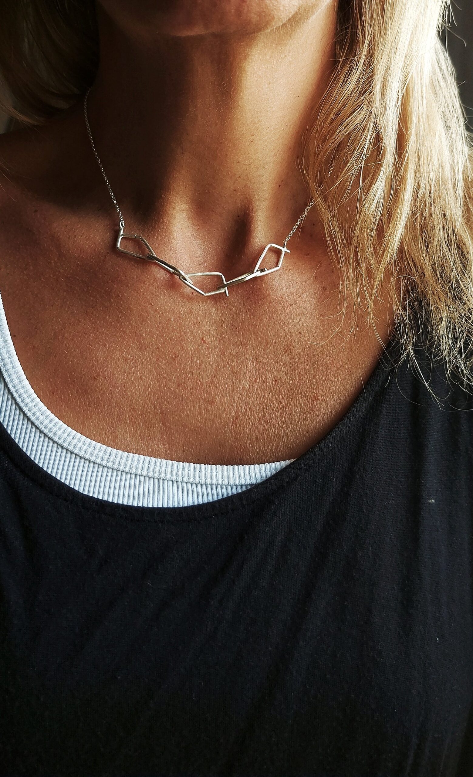 Geometric Sterling Silver Necklace | Handmade 925 Silver TRIBE - Image 5