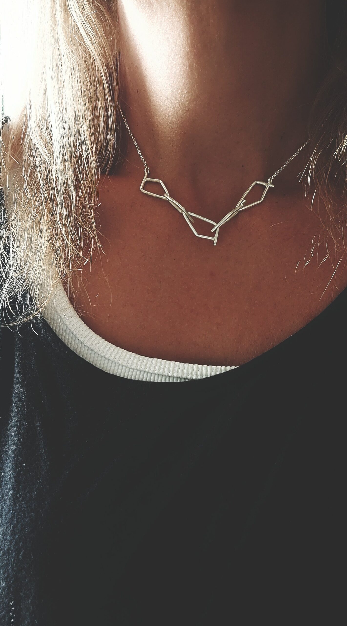 Geometric Sterling Silver Necklace | Handmade 925 Silver TRIBE - Image 3