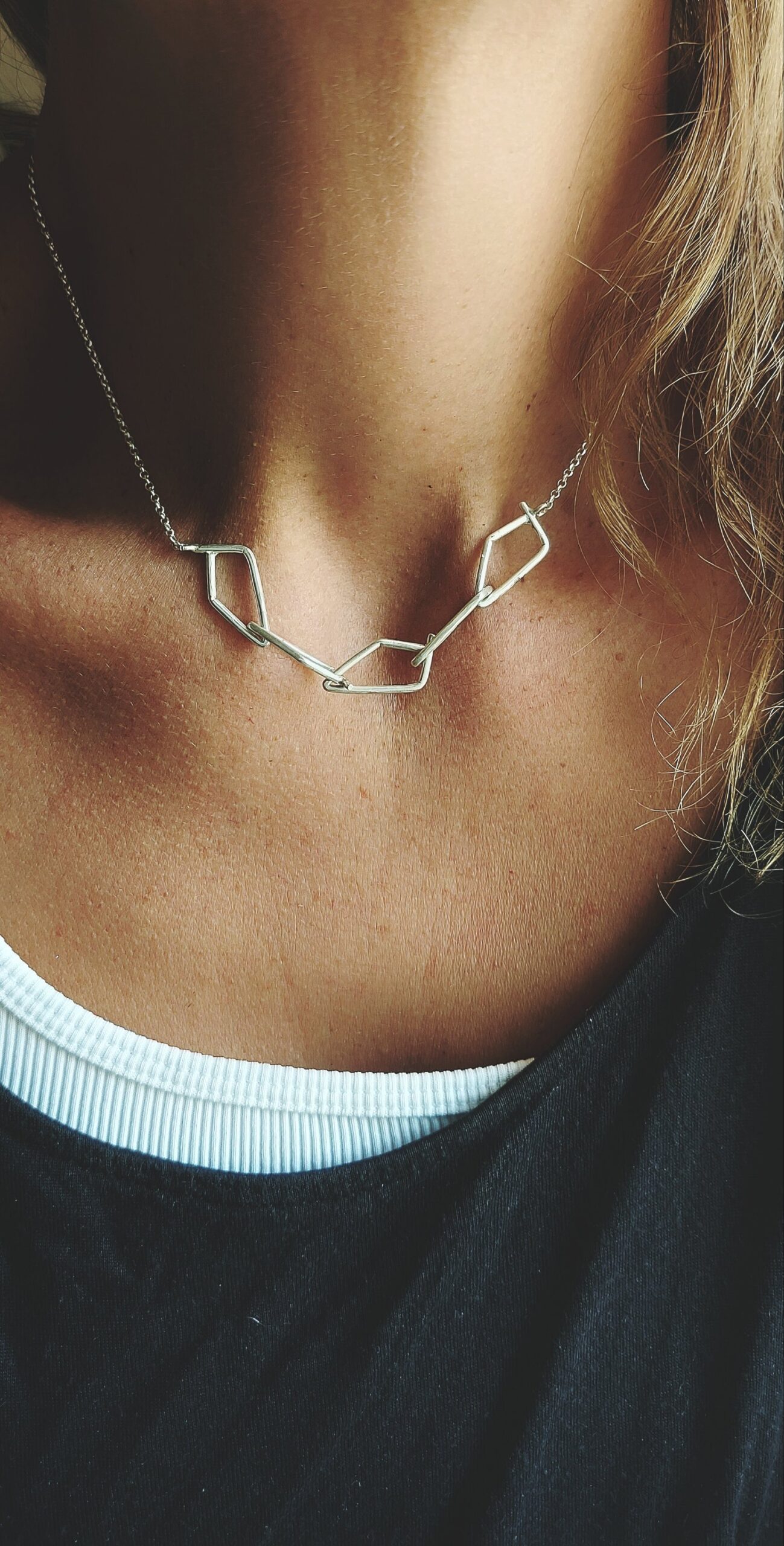 Geometric Sterling Silver Necklace | Handmade 925 Silver TRIBE - Image 6
